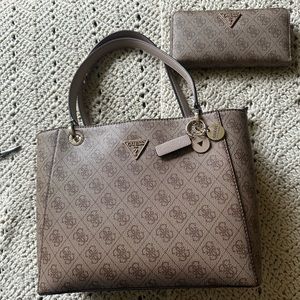 Guess leather hand bag and matching wallet